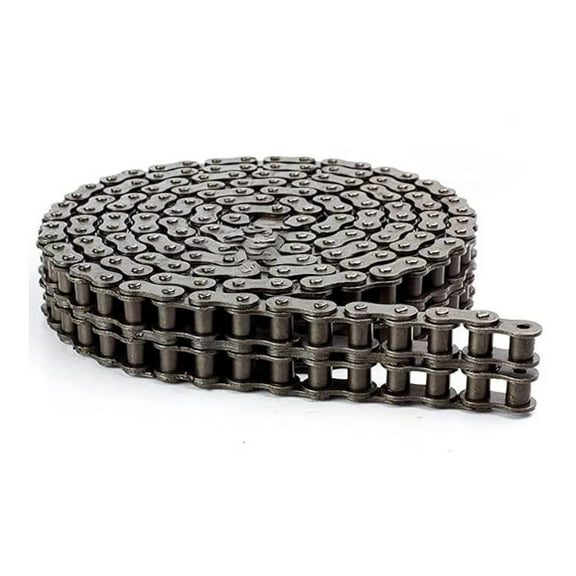 50-2 Double Strand Chain - 10ft, #502R Industrial Roller Chain, ANSI Standard, 13200lb Tensile Strength, MultiStrand for Heavy Duty Equipment