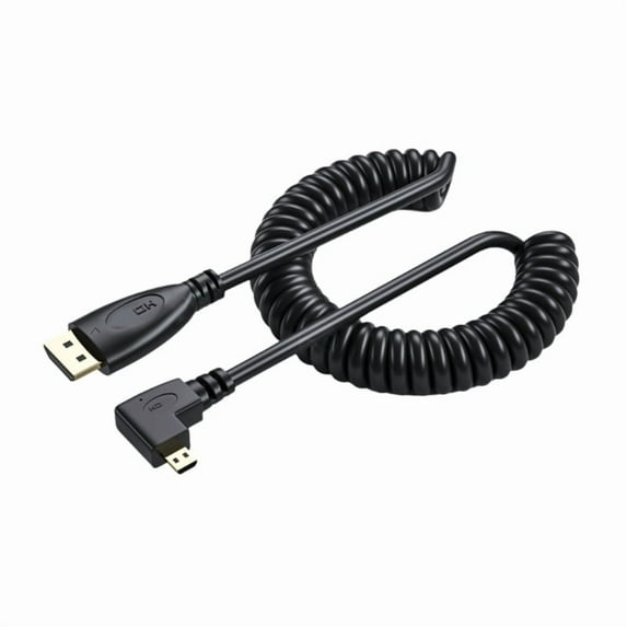 50-200cm Adjustable HDMI-compatible 4K Coiled Cable Male to Male Adapter Cord for TV and Display Monitors 1.4 Version