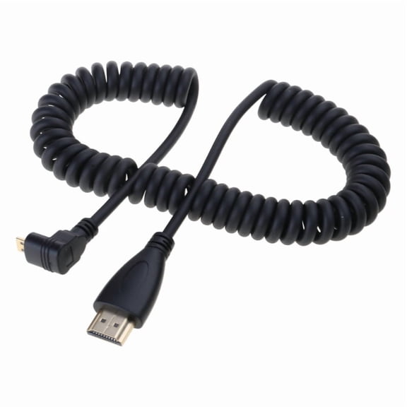 50-200cm Adjustable HDMI-compatible 4K Coiled Cable Male to Male Adapter Cord for TV and Display Monitors 1.4 Version