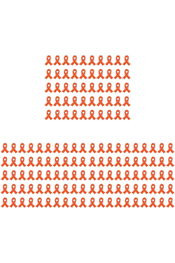 50-200pcs Orange Ribbon Awareness Pin Jewelry Brooch Cancer Hope Lapel Pin Bulk for Charity Survivor Campaign Fundraising Walk