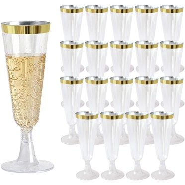 Qeirudu 40 Pack Plastic Champagne Flutes - 5.5Oz Disposable Cocktail Glasses For Weddings, Parties, Showers