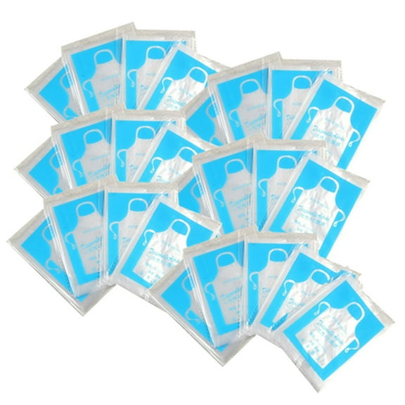 50/25pcs Disposable Aprons, Plastic Aprons for Adults Waterproof Clear Disposable Smocks for Painting Cooking Housework Picnic Birthday Party DIY Crafts