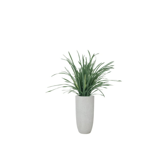 50.3'' Artificial Grass in a tall beige fiberstone planter perfect for indoor and outdoor use