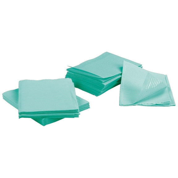 50 3-Ply Disposable Dental Bibs 13" X 18" (Green)