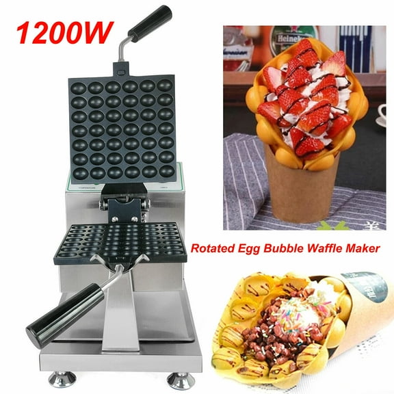 50~300 Electric Rotated Egg Bubble Waffle Maker Commercial Mini Waffle Machine 1200W Waffle Maker