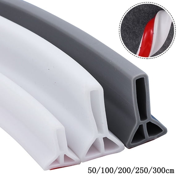 50-300Cm Rubber Silicone Shower Barrier Water Stopper Bathroom Waterproof Strip 5Cm-Grey 50Cm YIWEI
