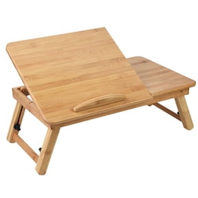50*30cm Adjustable Foldable Bamboo Laptop Desk, Multi-Angle Portable Computer Stand Lap Desk With Tilting Top For Sofa, Bed, Couch, Office, Home Working, Reading, Writing, Gaming