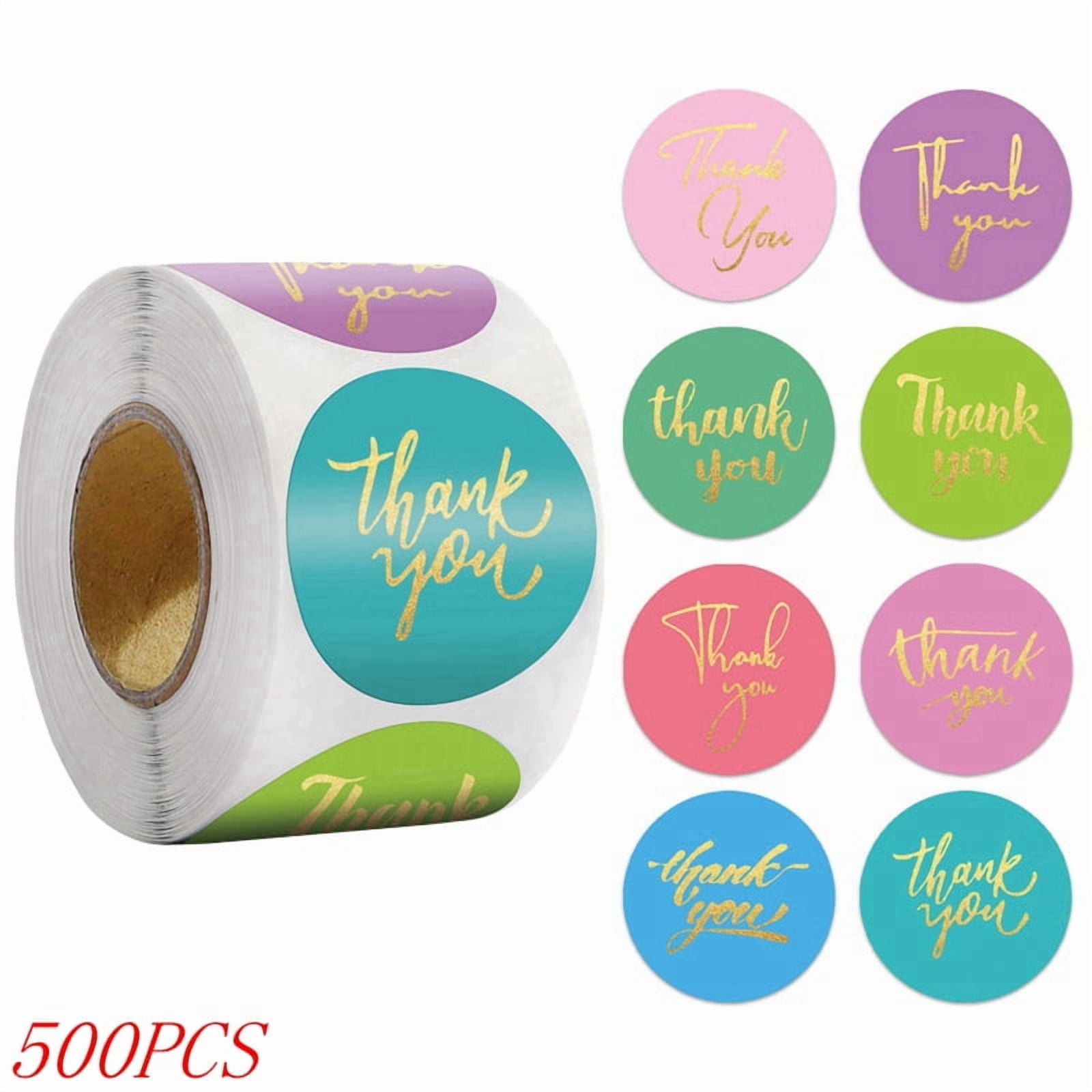 50-500pcs 1inch Blue Thank You Stickers For Envelope Sealing Labels ...