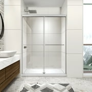 50-54" W x 70" H Double Sliding Framed Shower Door, with Clear Tempered Glass, Chrome Finish, ACE