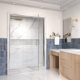 thumbnail image 1 of 50-54" W x 71" H Pivot Swing Shower Door, Frame Glass Door with 1/4"(6mm) Clear SGCC Tempered Glass, Chrome Finish, Magnetic Closing, ACE, 1 of 10