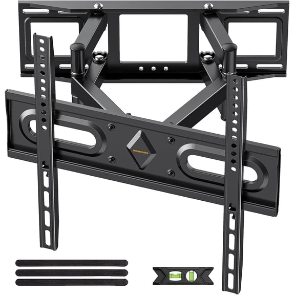 50 55 65 inch Full Motion TV Wall Mount for 32-70 inch TV Bracket, Dual articulating Arms Mount, Tilt Swivel Extension Level, Max VESA 400x400mm, 16" Studs, 110 lbs,Fit Most 40 43 50+ TVs