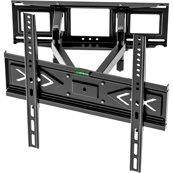 50 55 65 inch TV Wall Mount for 32-65 TVs, Full Motion Bracket with Articulating Dual Arms, Swivel Tilt Extension, Max VESA 400x400mm, Fits 12" 16" Wood Studs up to 77 lbs