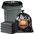 thumbnail image 1 of 50-55 Gallon Trash Bags, 50 Count Heavy Duty Large Black Garbage Bags for Commercial, Janitorial, Lawn and Leaf, 48 x 40", 1 of 8