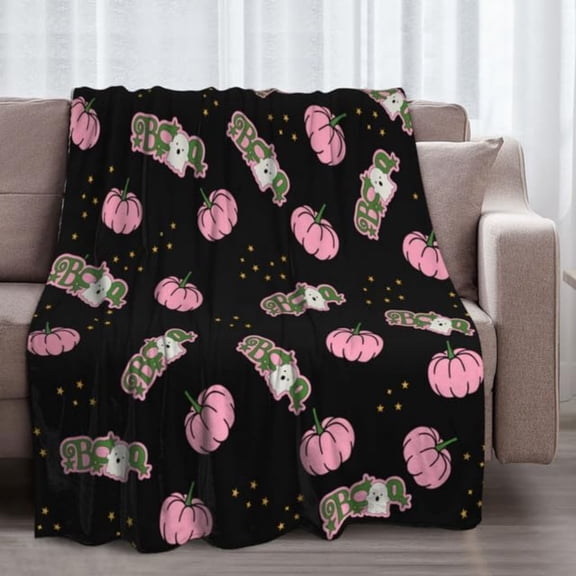 50''*60''Halloween Blanket Cute Ghost Boo Halloween Throw Blankets Spooky Throws for Kids Adults Lightweight Soft Warm Cozy Flannel for Sofa Bedding Decorations Yellow