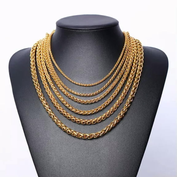 50/60CM Stainless Men's Silver/Gold Chain Necklace Stainless Steel Male's Choker