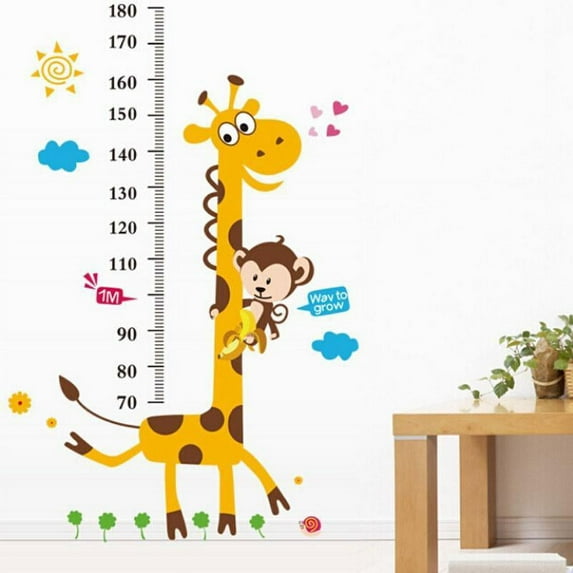 50*70 cm Wallpaper Cartoon Giraffe Kids Height Ruler Wall Sticker Kids Height Chart Home bedroom Decoration