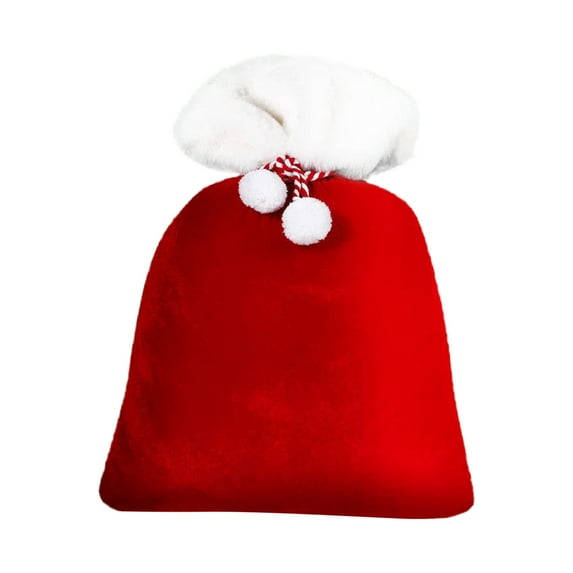 50×70CM Christmas Santa Drawstring Gift Bag 2025 - Red Velvet Holiday Present Pouch with Drawstring Closure, Festive Santa Design for Christmas Presents and Decorations