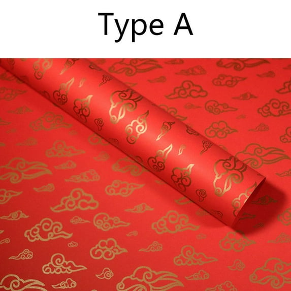 50 * 70cm New Year Gifts Spring Festival Decoration Gift Wrapping Paper Gift Wrap Storage Box Supplies Gift Paper TYPE A