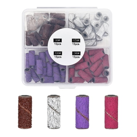 50/80/60Pcs Professional Sanding Bands Nail Manicure 80/120/150/180/240Grit File Sand Piece Set For Nail Drill Bits