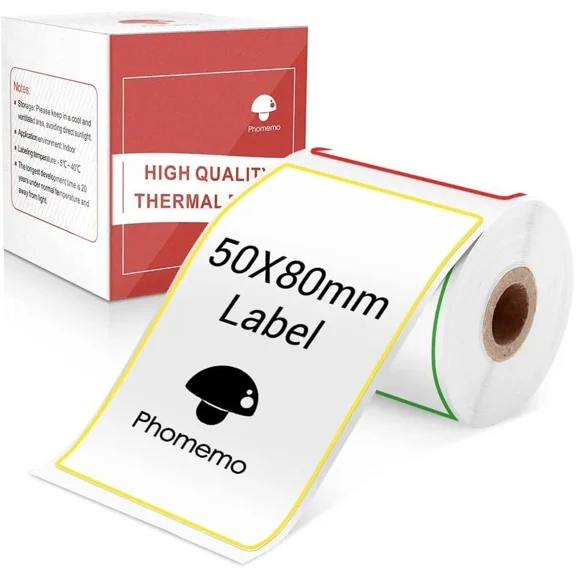 5080Mm White Self-Adhesive Name Thermal Label For Phomemo M110 M220 Printer
