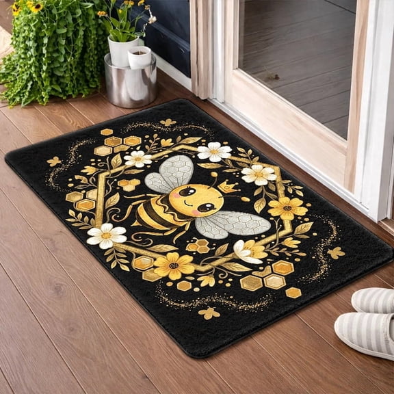 50*80cm Cute Ballerina Fairy Print Flannel Doormat, Non-Slip Mat, Pink Ballet Themed Kids Front Entry Floor Rug