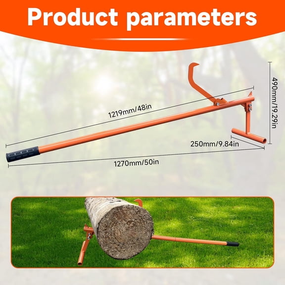 50.9" for Log Lifter, Adjustable Log Roller, Log Roller Tool, Heavy Duty Steel Log Jack, Logging Tools for Rolling and Raising Up The Logs