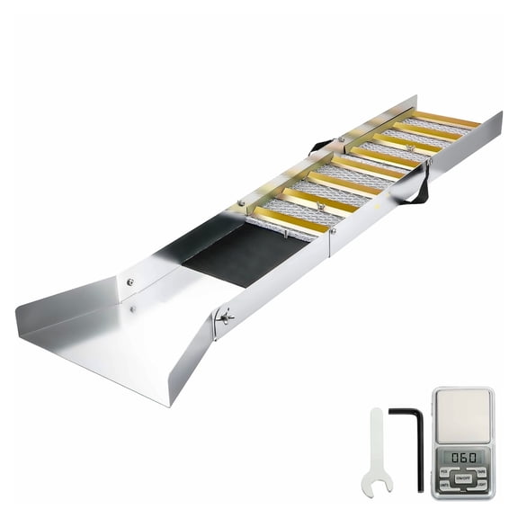 50" Aluminum Gold Sluice Box - Folding Portable Gold Panning Equipment for Prospecting, Creek, River, Dredging w/ Miner's Moss & Scale