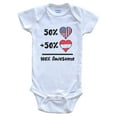 thumbnail image 1 of 50% American 50% Austrian 100% Awesome Austria Heart Flag Baby Bodysuit, 1 of 2