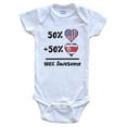 thumbnail image 1 of 50% American 50% Costa Rican 100% Awesome Costa Rica Heart Flag Baby Bodysuit, 1 of 2