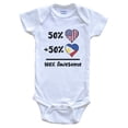 thumbnail image 1 of 50% American 50% Filipino 100% Awesome Philippines Heart Flag Baby Bodysuit, 1 of 2