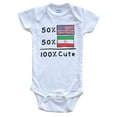 thumbnail image 1 of 50% American 50% Iranian 100% Cute Iran USA Flags Baby Bodysuit, 3-6 Months White, 1 of 2