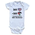 thumbnail image 1 of 50% American 50% Palestinian 100% Awesome Palestine Heart Flag Baby Bodysuit, 1 of 2