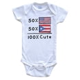 thumbnail image 1 of 50% American 50% Puerto Rican 100% Cute Puerto Rico USA Flag Baby Bodysuit, 0-3 Months White, 1 of 2