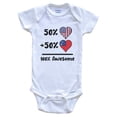 thumbnail image 1 of 50% American 50% Samoan 100% Awesome Samoa Heart Flag Baby Bodysuit, 1 of 2