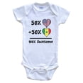 thumbnail image 1 of 50% American 50% Senegalese 100% Awesome Senegal Heart Flag Baby Bodysuit, 1 of 2