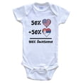 thumbnail image 1 of 50% American 50% Serbian 100% Awesome Serbia Heart Flag Baby Bodysuit, 1 of 2