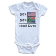 thumbnail image 1 of 50% American 50% South African 100% Cute South Africa Flag Baby Bodysuit, 0-3 Months White, 1 of 2