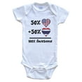 thumbnail image 1 of 50% American 50% Thai 100% Awesome Thailand Heart Flag Baby Bodysuit, 1 of 2