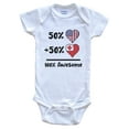 thumbnail image 1 of 50% American 50% Tongan 100% Awesome Tonga Heart Flag Baby Bodysuit, 1 of 2