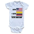 thumbnail image 1 of 50% American Plus 50% Colombian Equals 100% Awesome Cute Colombia Flag Baby Bodysuit, 3-6 Months White, 1 of 2