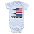 thumbnail image 1 of 50% American Plus 50% Dutch Equals 100% Awesome Cute Netherlands Flag Baby Bodysuit, 0-3 Months White, 1 of 2