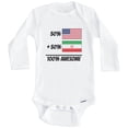 thumbnail image 1 of 50% American Plus 50% Iranian Equals 100% Awesome Cute Iran Flag One Piece Baby Bodysuit (Long Sleeve), 0-3 Months White, 1 of 1