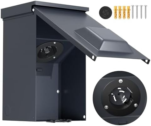 50 Amp NEMA SS2-50P Flanged Power Inlet - 125/250V, 3 Pole 4 Wire, Heavy Duty Outdoor, UL Listed