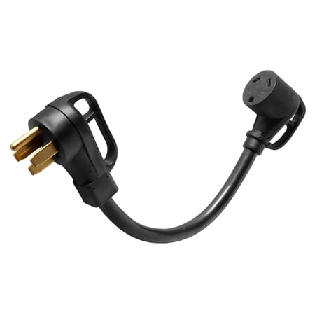 50-Amp NEMA 14-50P Plug to 30-Amp NEMA TT-30R RV-Ready Extension Cord Adapter, 1 Foot (PC1430)