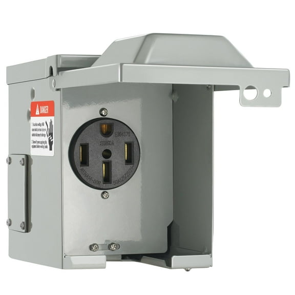 50 Amp RV Power Outlet Box 125 250 Volt Lockable Weatherproof Outdoor Electrical Panel NEMA 14-50R for RV Camper Trailer Motorhome