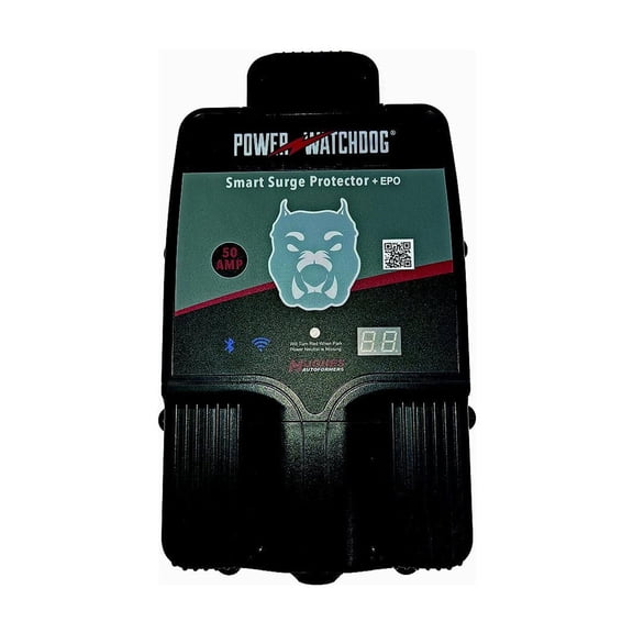 Power Watchdog PWD50EPOHW 50 Amp Smart RV Hardwired Surge Protector - Emergency Power Off (EPO) Wifi Monitoring - Replaceable Surge Module - LED Diagnostics - Durable for RV Campsite Use