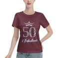 thumbnail image 1 of 50 And Fabulous Women'S Basic Short Sleeve T-Shirt Burgundy Xx-Large, 1 of 5