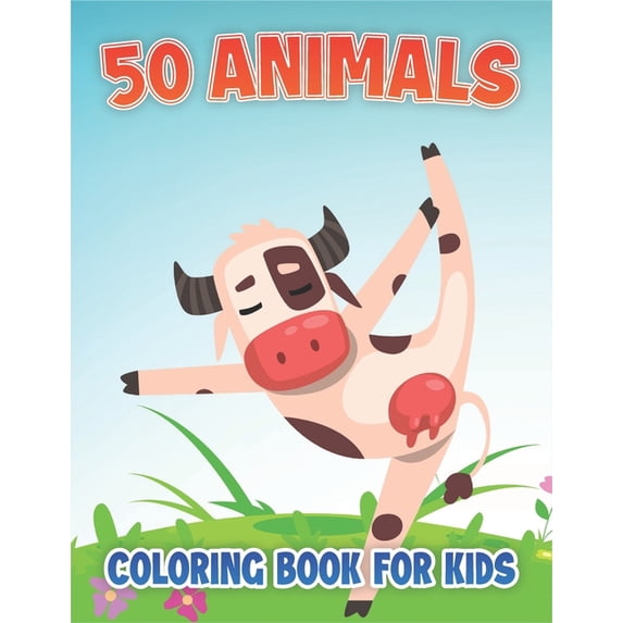 50 Animals Coloring Book For Kids : Large Animals Coloring Book (Paperback)