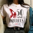 thumbnail image 1 of 50 Ans 50th Years Birthday t shirt women harajuku manga top female graphic comic clothes, 1 of 7