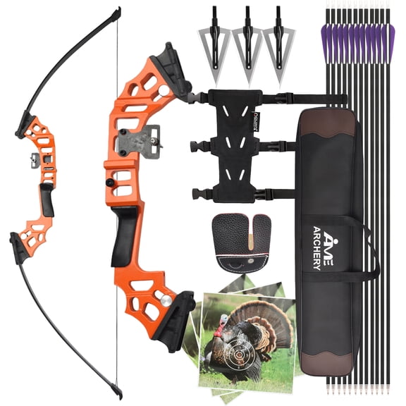 50" Archery Straight Bow Kit 40lbs Takedown Recurve Bow Adult Outdoor Target